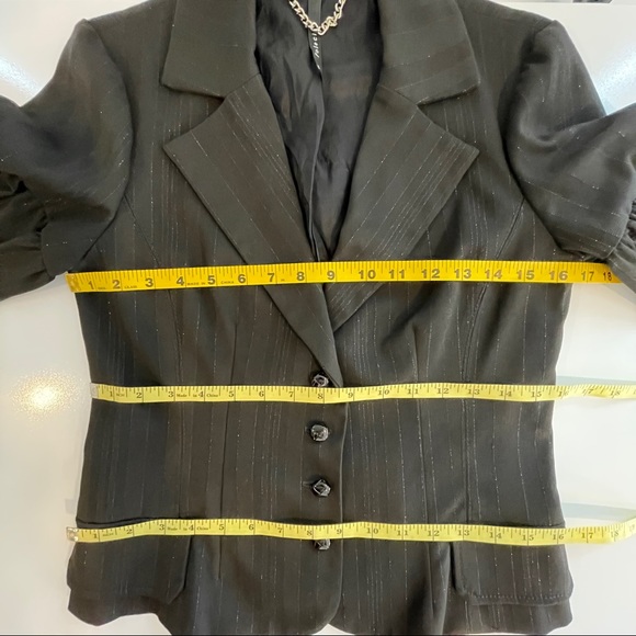 Poleci Metallic Pin-Stripe Jacket w/ Bell Sleeves - Picture 11 of 15